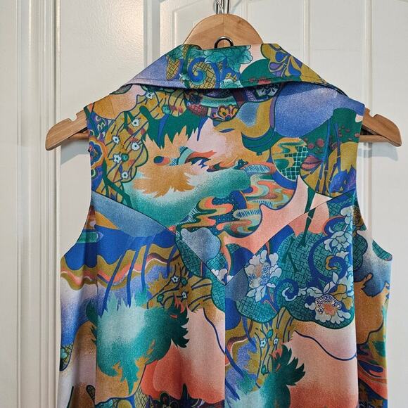 Vintage Kiyomi Hawaii 70s Dress Womens Size 10 Maxi Disco Tropical Psychedelic - Picture 9 of 14